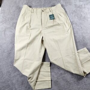 LL Bean Comfort Waist Pants Men's Size 38x29 Elastic Waist Pleated